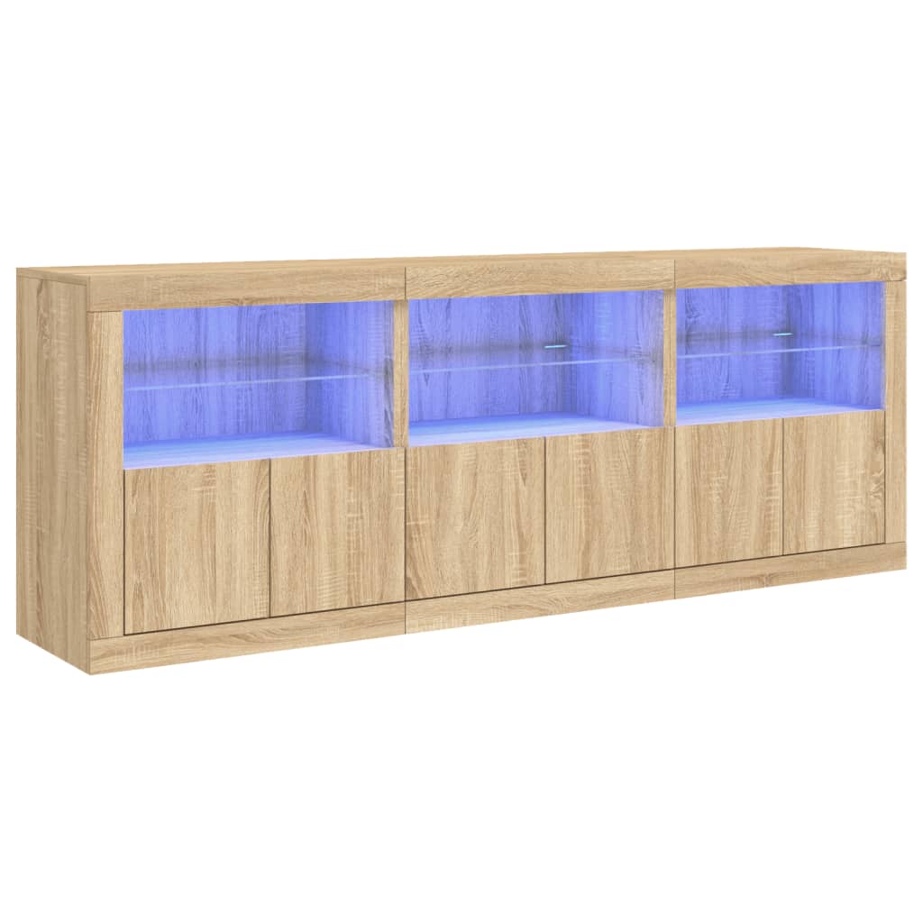 Dressoir met LED-verlichting 181,5x37x67 cm