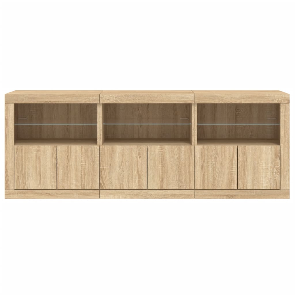 Dressoir met LED-verlichting 181,5x37x67 cm