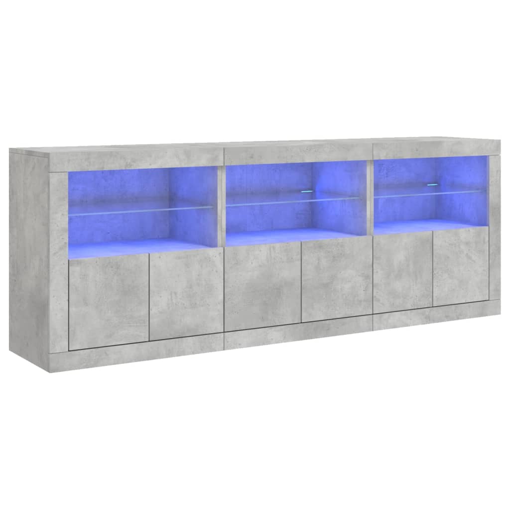 Dressoir met LED-verlichting 181,5x37x67 cm