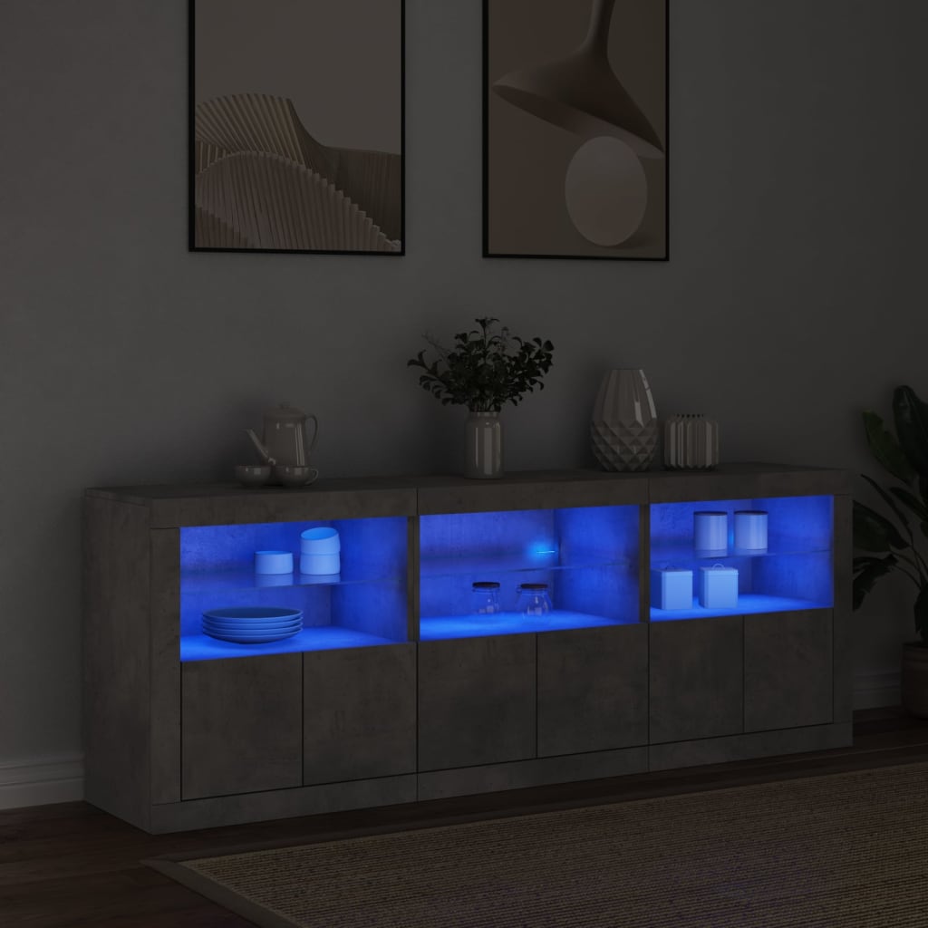 Buffet avec éclairage LED 181,5x37x67 cm