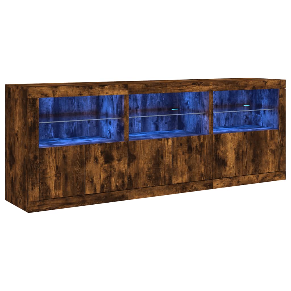 Dressoir met LED-verlichting 181,5x37x67 cm