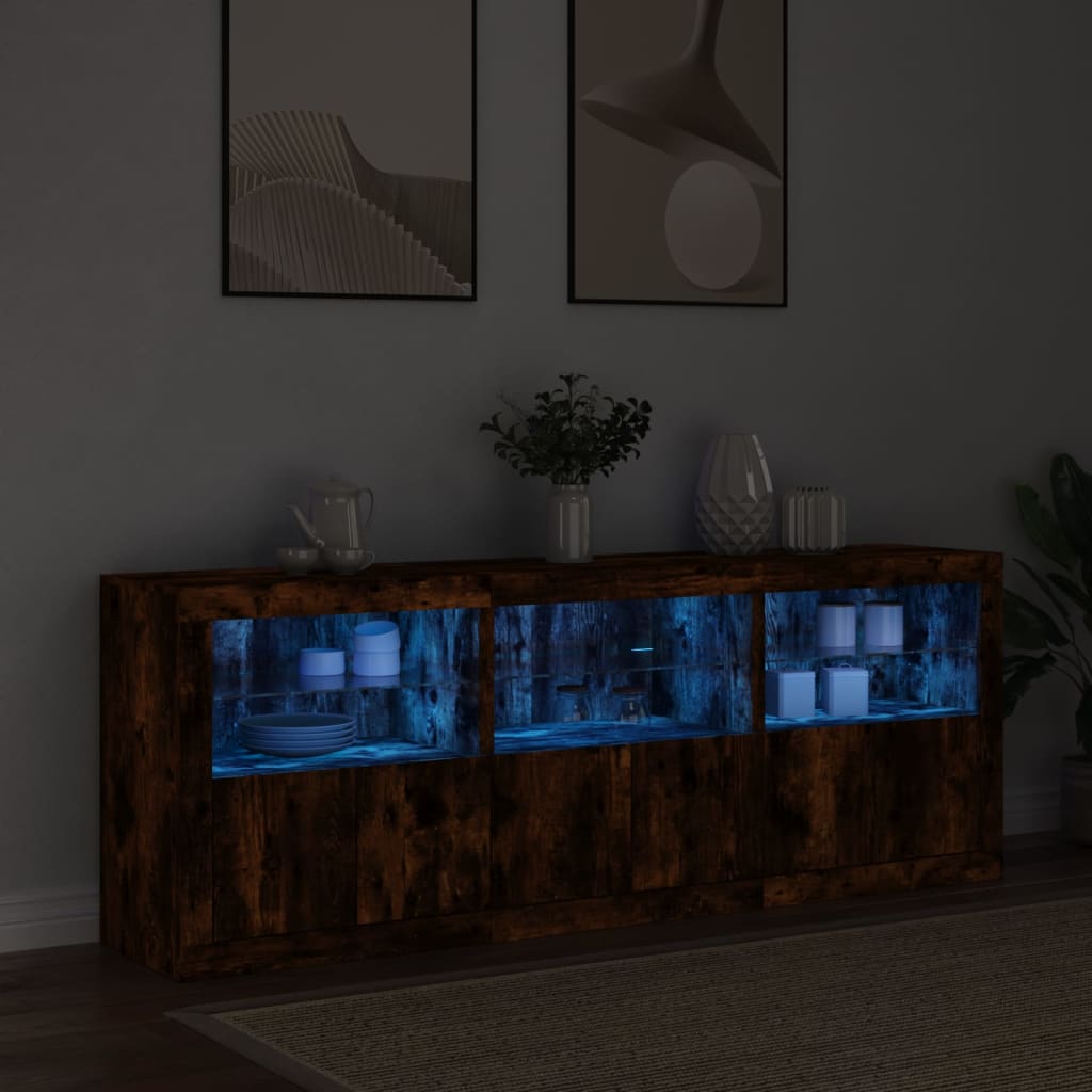 Buffet avec éclairage LED 181,5x37x67 cm