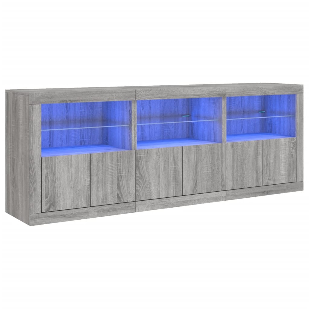 Buffet avec éclairage LED 181,5x37x67 cm