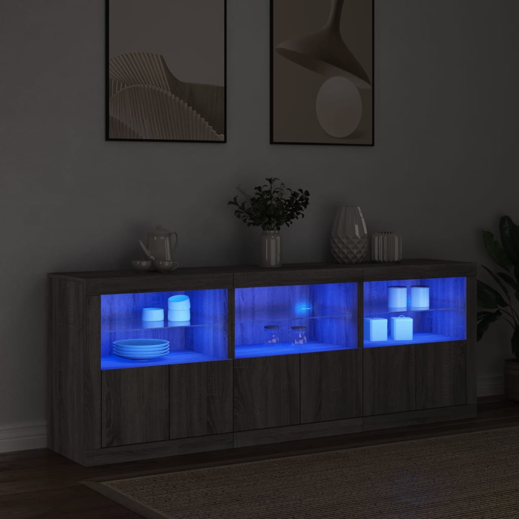 Dressoir met LED-verlichting 181,5x37x67 cm