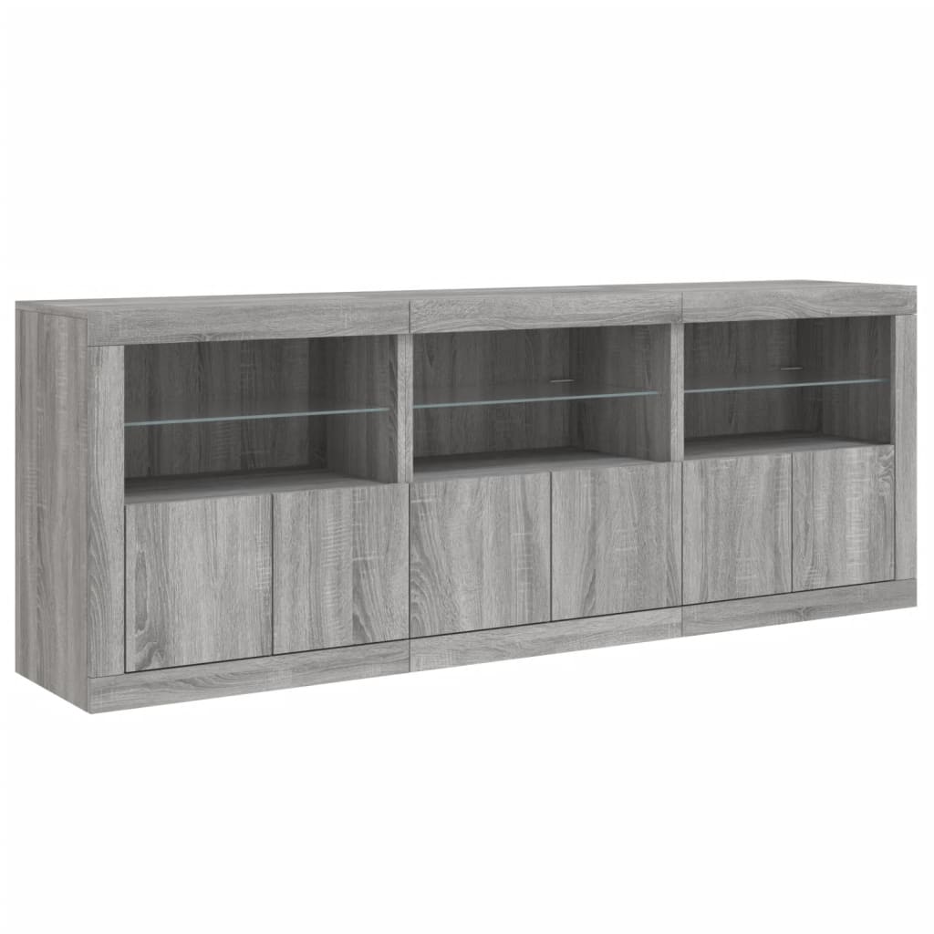 Buffet avec éclairage LED 181,5x37x67 cm