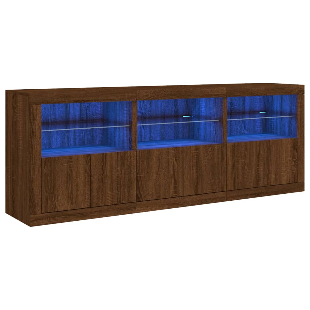 Dressoir met LED-verlichting 181,5x37x67 cm