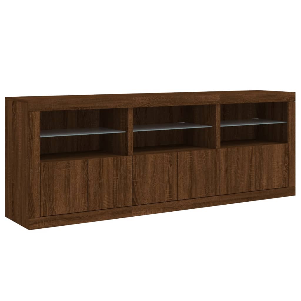 Buffet avec éclairage LED 181,5x37x67 cm