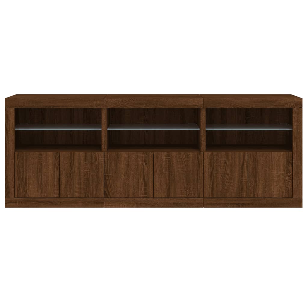 Dressoir met LED-verlichting 181,5x37x67 cm