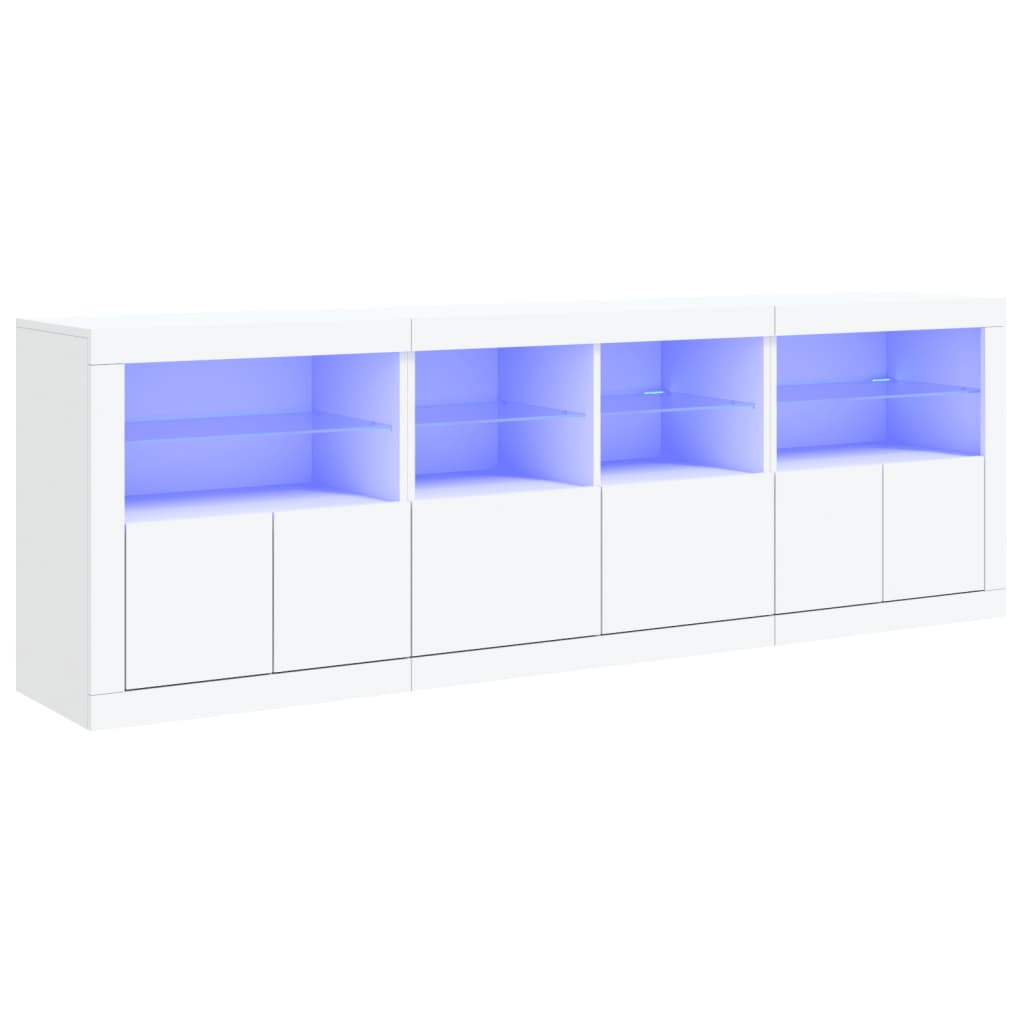 Buffet avec éclairage LED 202x37x67 cm couleur chêne