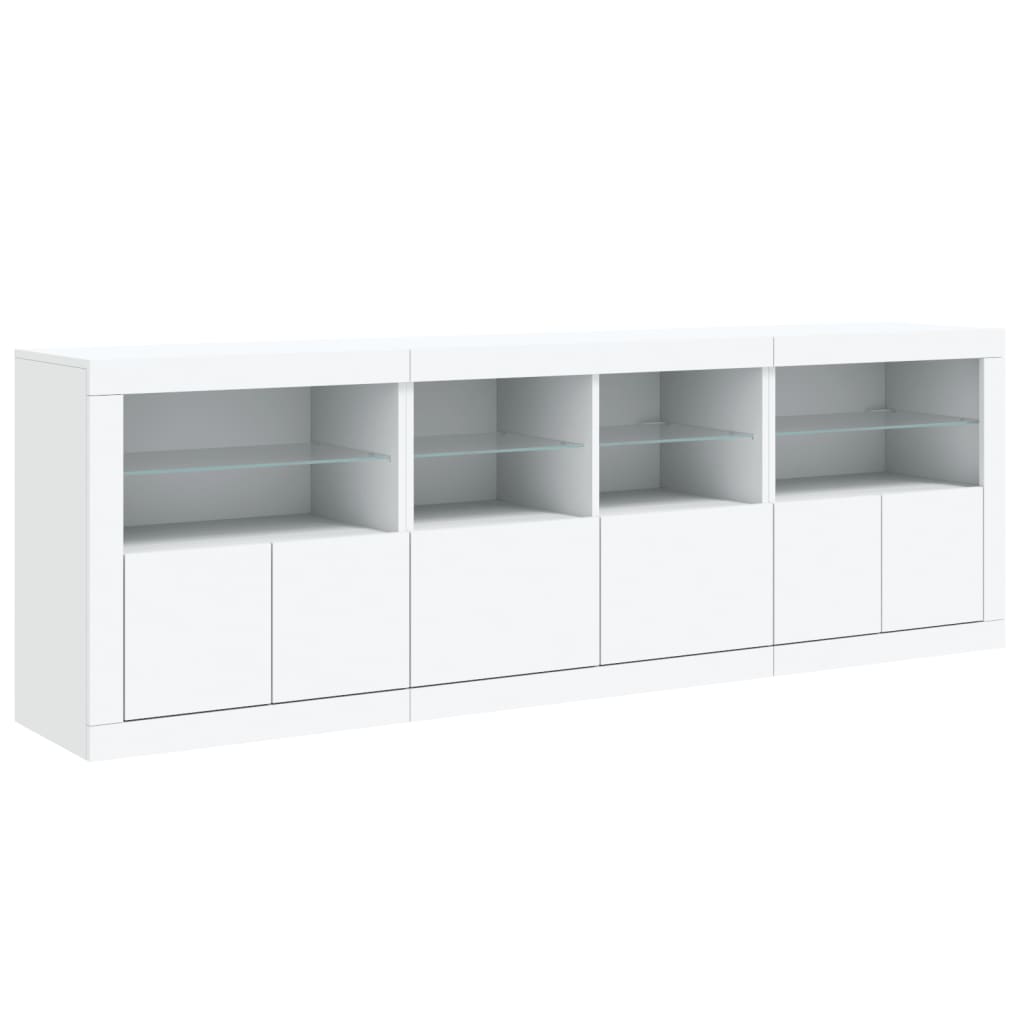 Dressoir met LED-verlichting 202x37x67 cm eikenkleurig