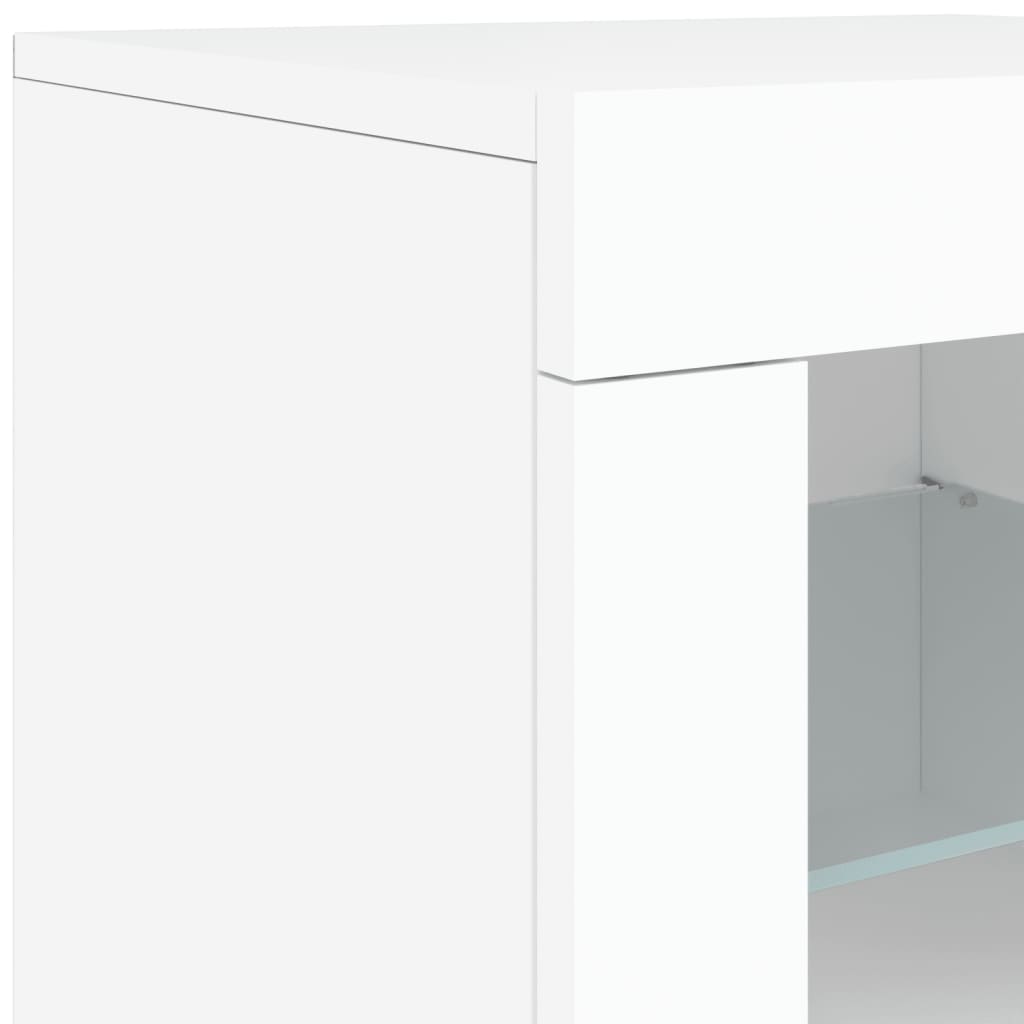 Buffet avec éclairage LED 202x37x67 cm couleur chêne