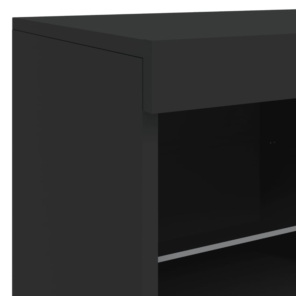 Buffet avec éclairage LED 202x37x67 cm couleur chêne