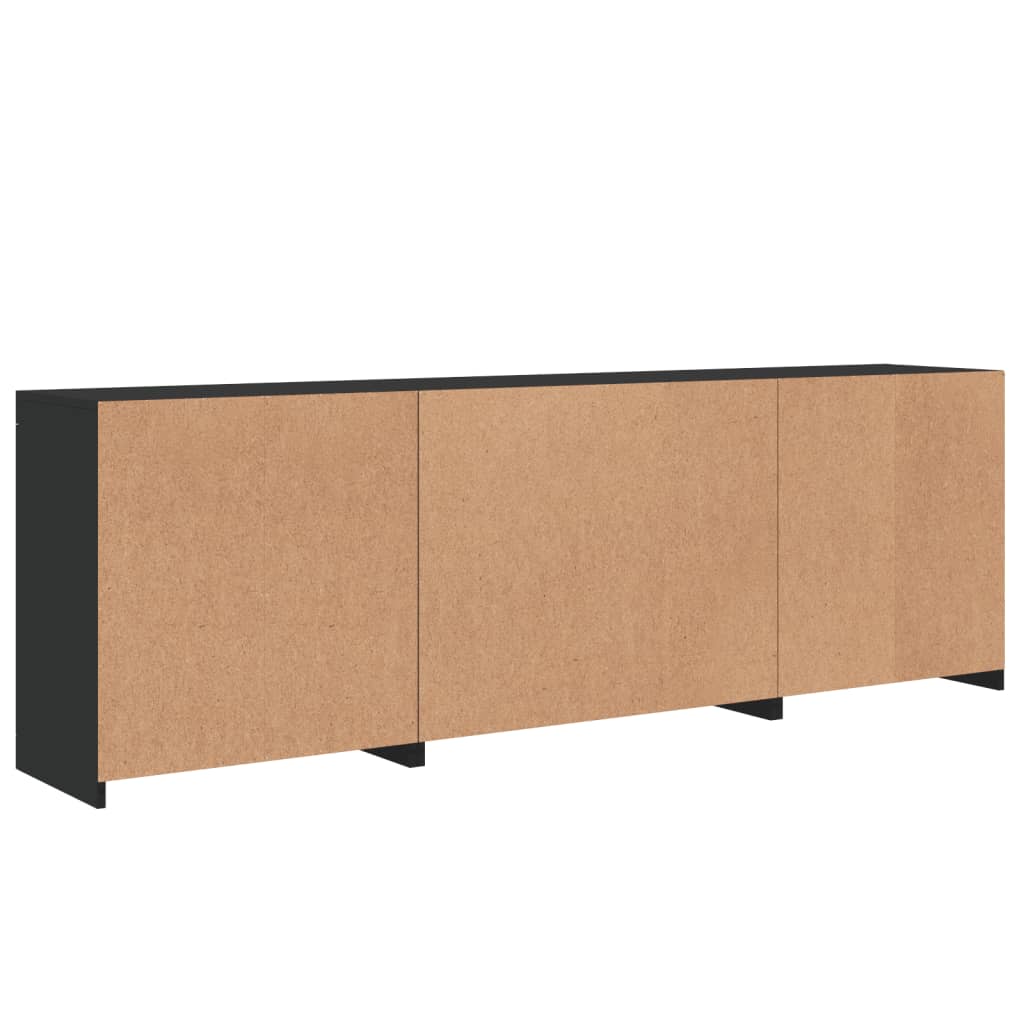 Buffet avec éclairage LED 202x37x67 cm couleur chêne