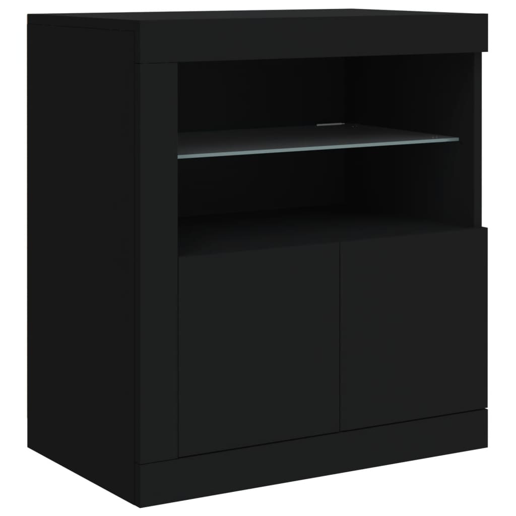 Buffet avec éclairage LED 202x37x67 cm couleur chêne