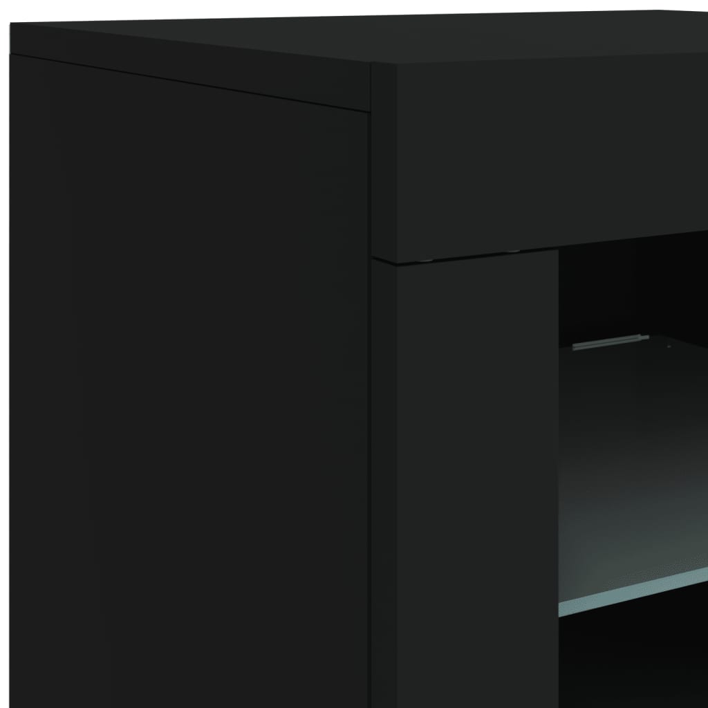 Buffet avec éclairage LED 202x37x67 cm couleur chêne