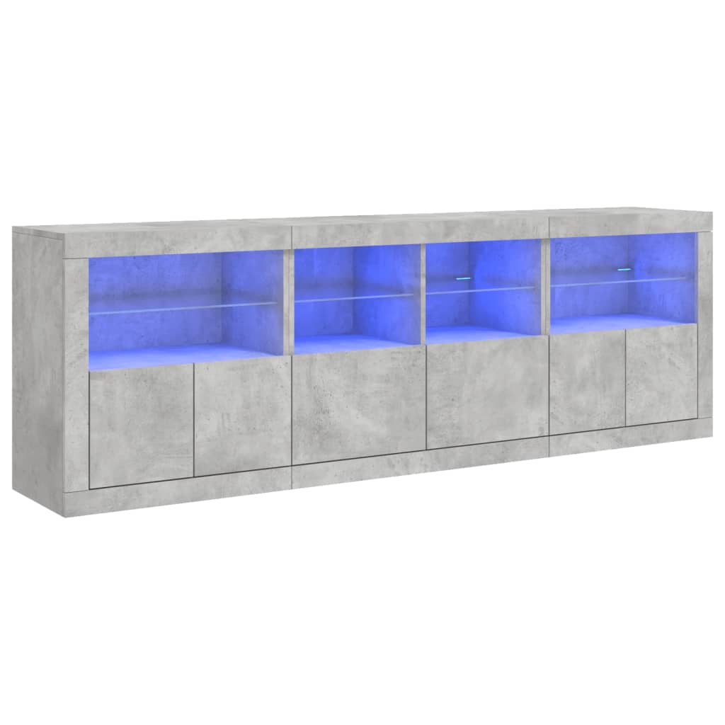 Buffet avec éclairage LED 202x37x67 cm couleur chêne