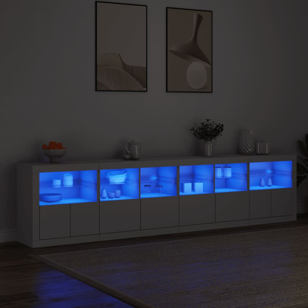 Buffet avec éclairage LED 283,5x37x67 cm