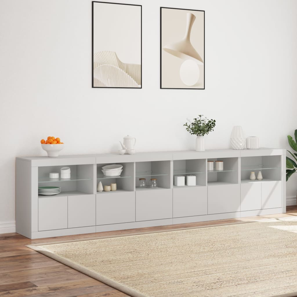 Buffet avec éclairage LED 283,5x37x67 cm