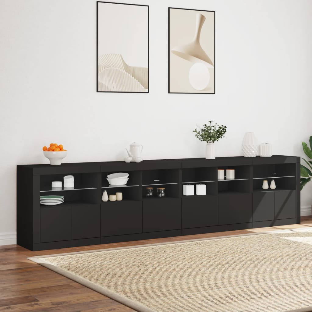 Buffet avec éclairage LED 283,5x37x67 cm