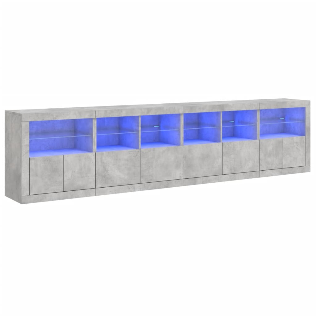 Dressoir met LED-verlichting 283,5x37x67 cm