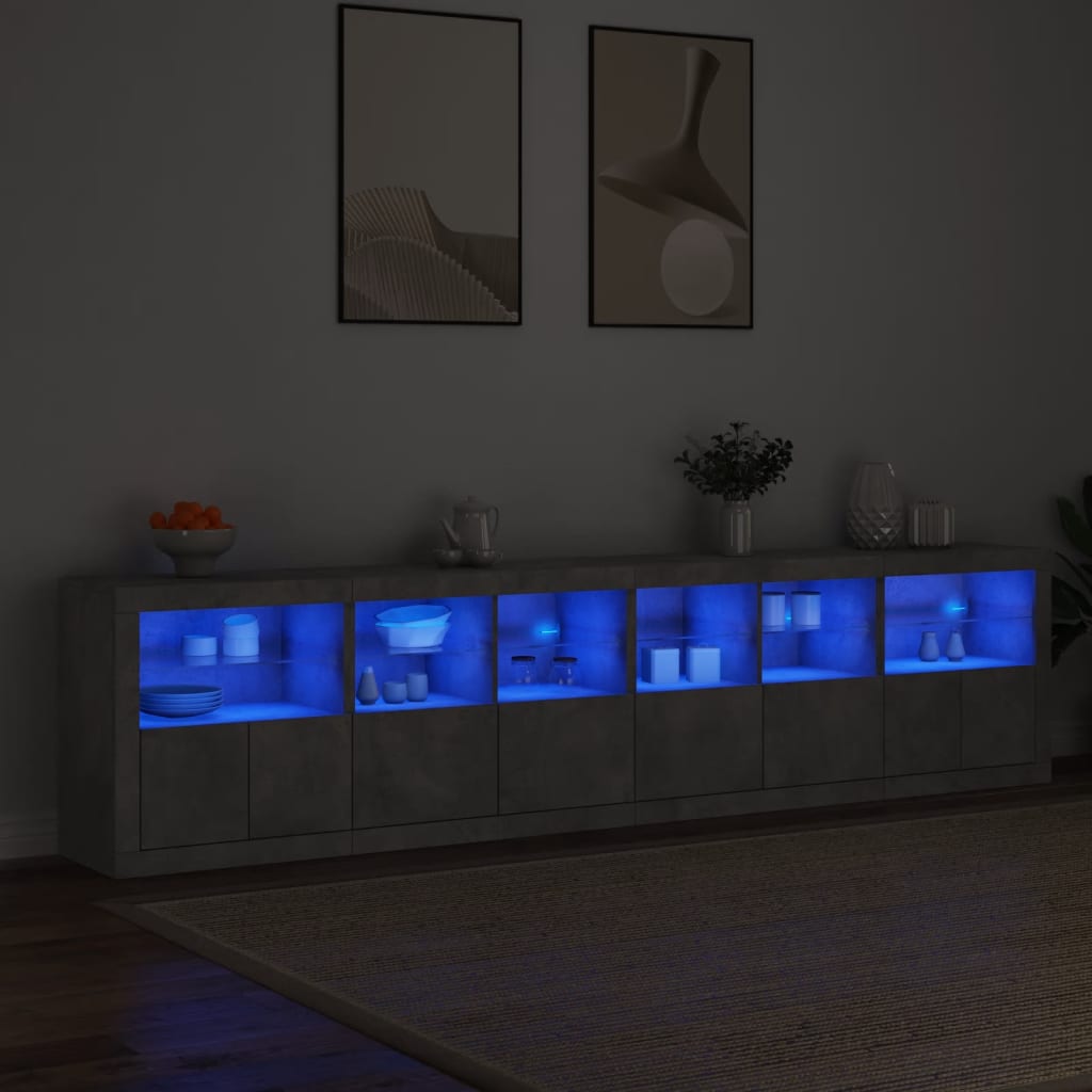 Buffet avec éclairage LED 283,5x37x67 cm