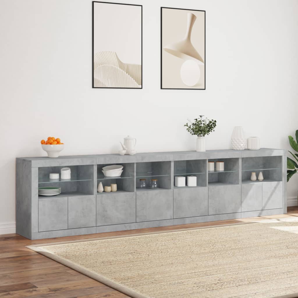 Buffet avec éclairage LED 283,5x37x67 cm