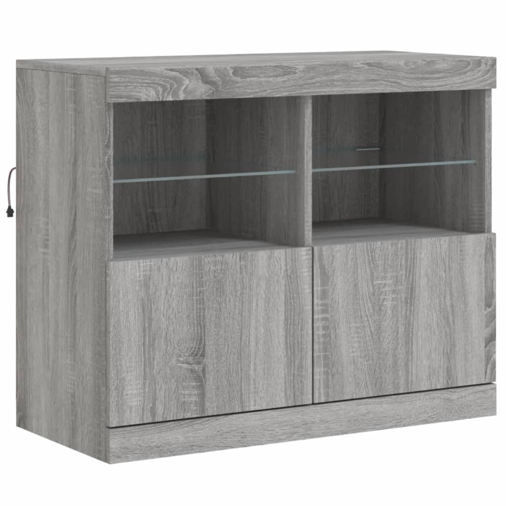 Buffet avec éclairage LED 283,5x37x67 cm