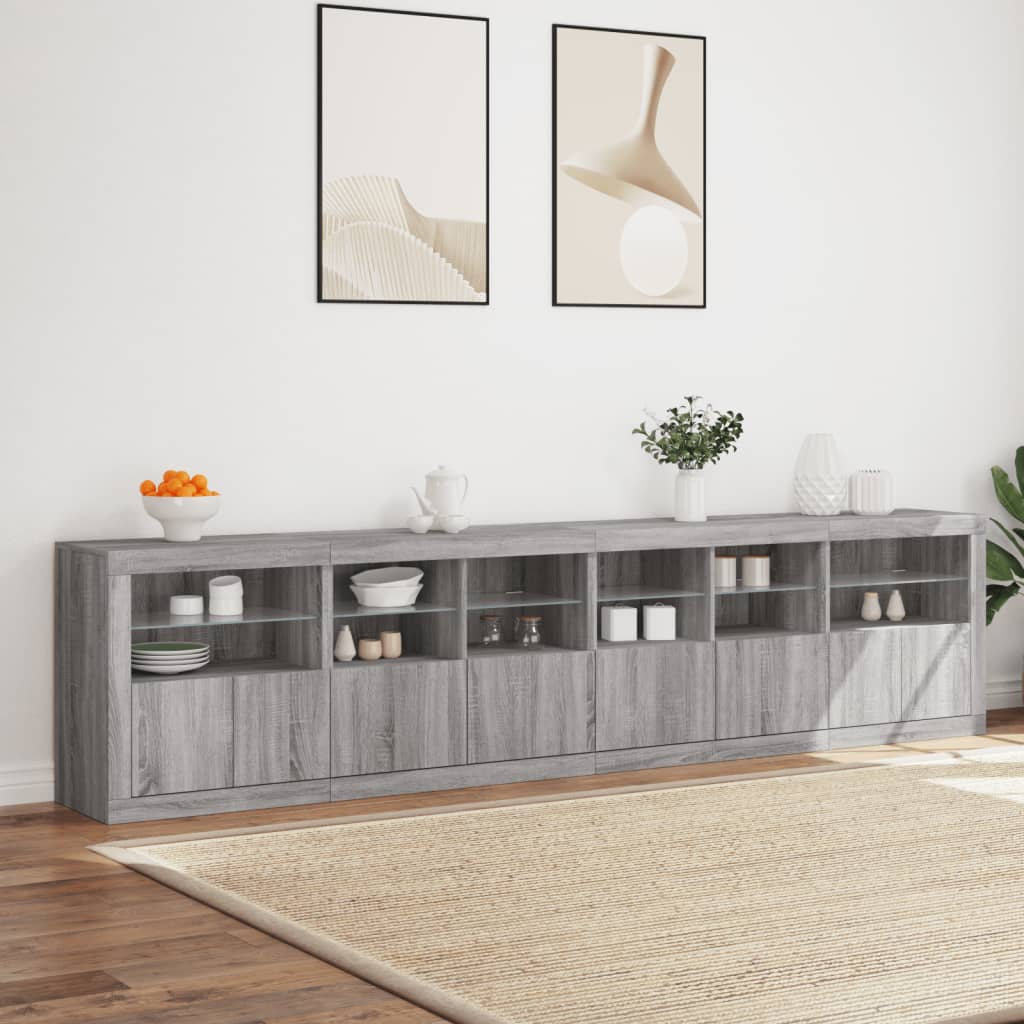 Buffet avec éclairage LED 283,5x37x67 cm