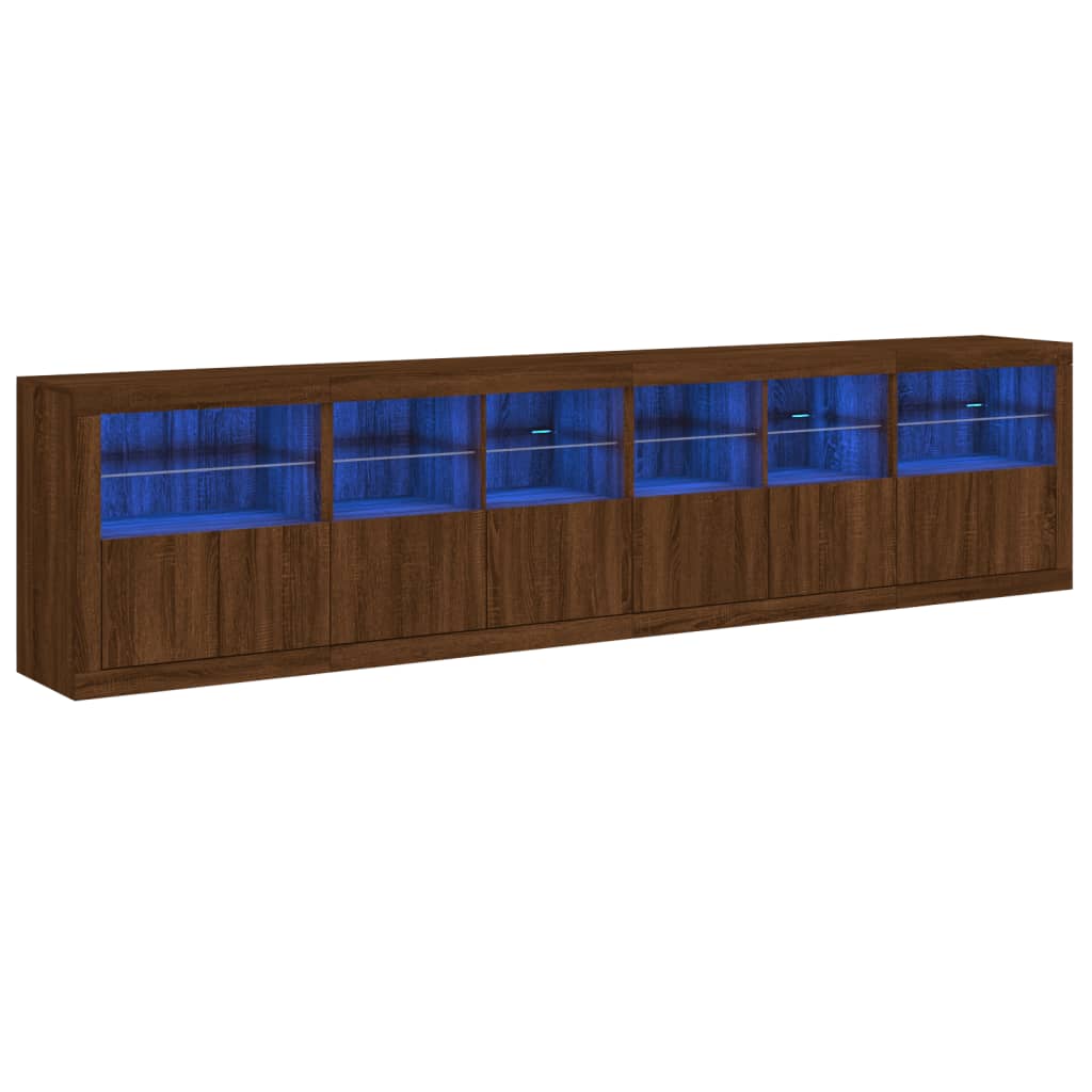 Buffet avec éclairage LED 283,5x37x67 cm