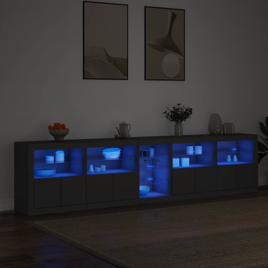 Dressoir met LED-verlichting 283x37x67 cm