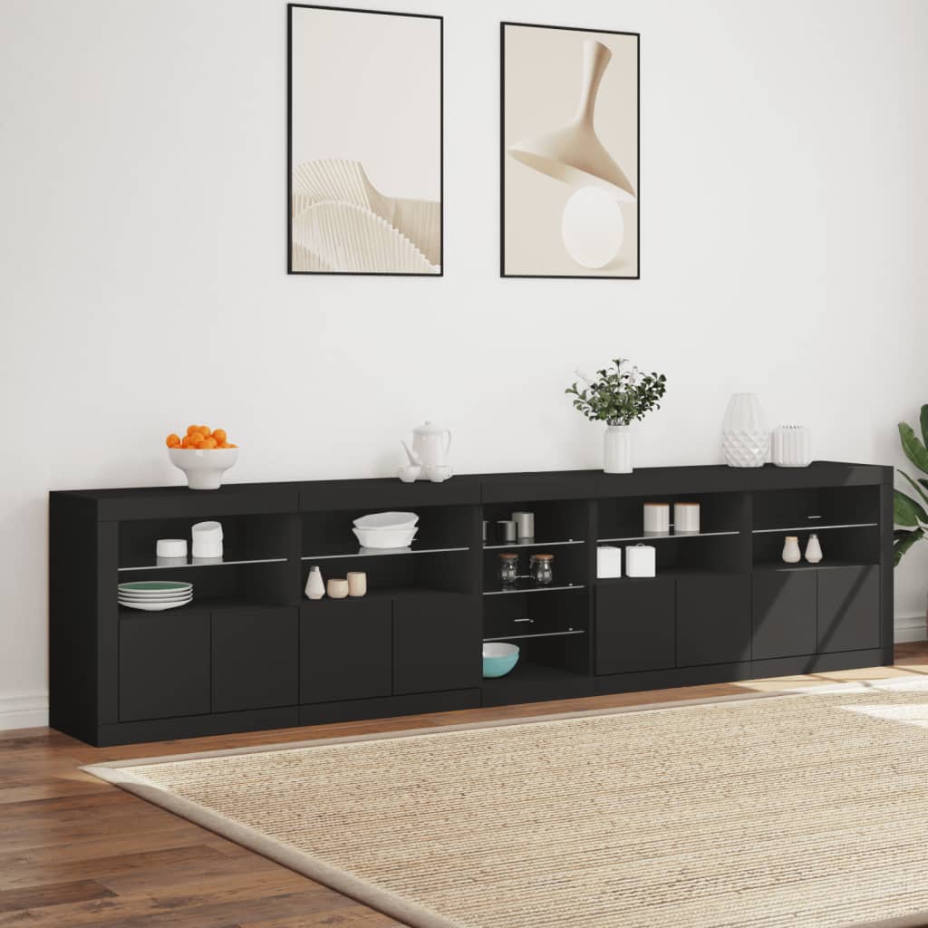 Buffet avec éclairage LED 283x37x67 cm