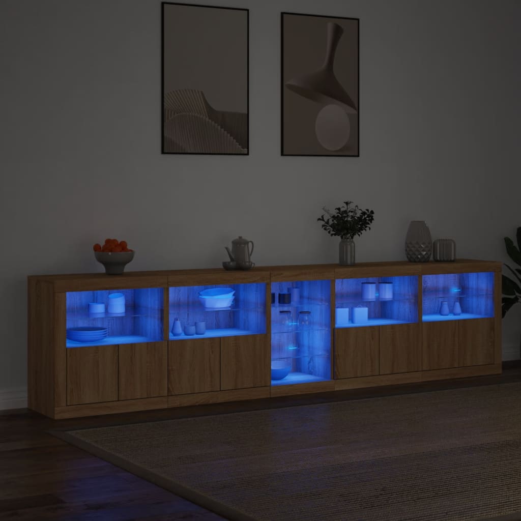 Buffet avec éclairage LED 283x37x67 cm