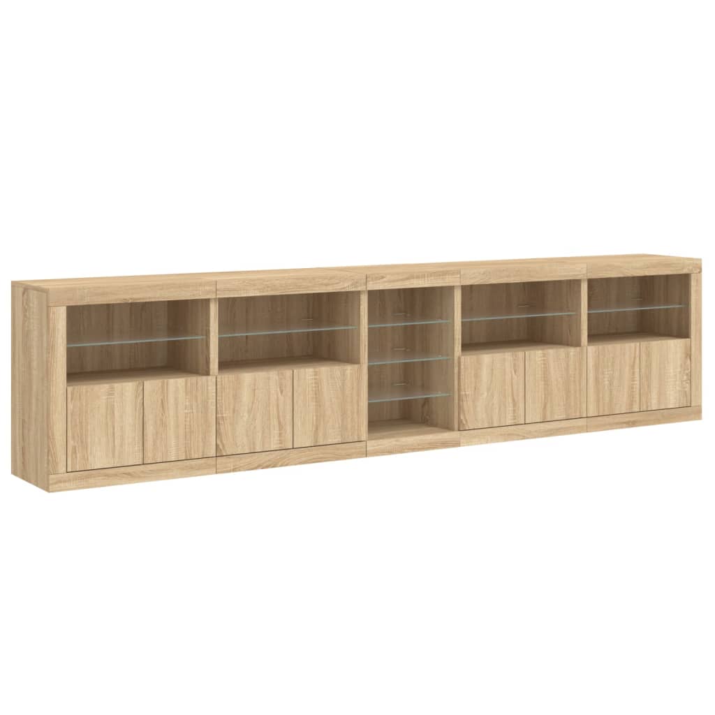 Dressoir met LED-verlichting 283x37x67 cm