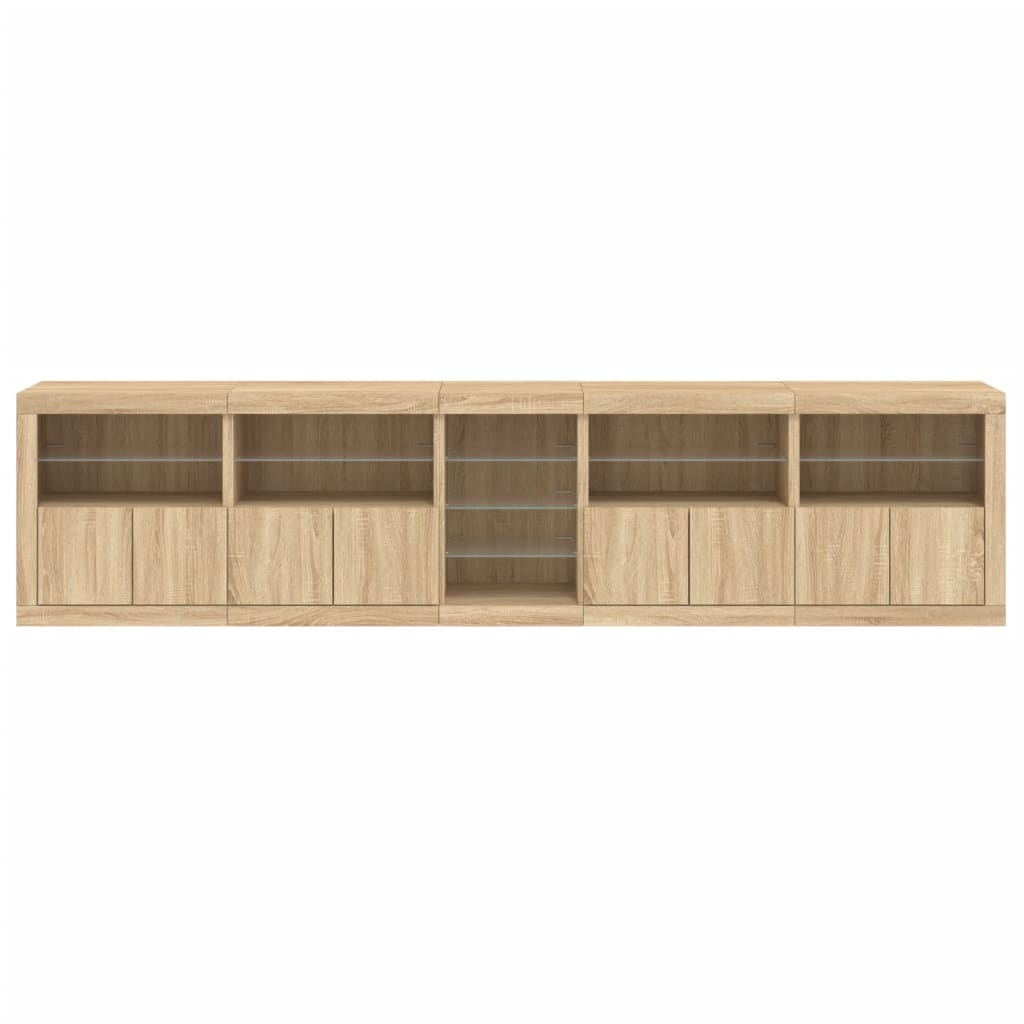 Dressoir met LED-verlichting 283x37x67 cm