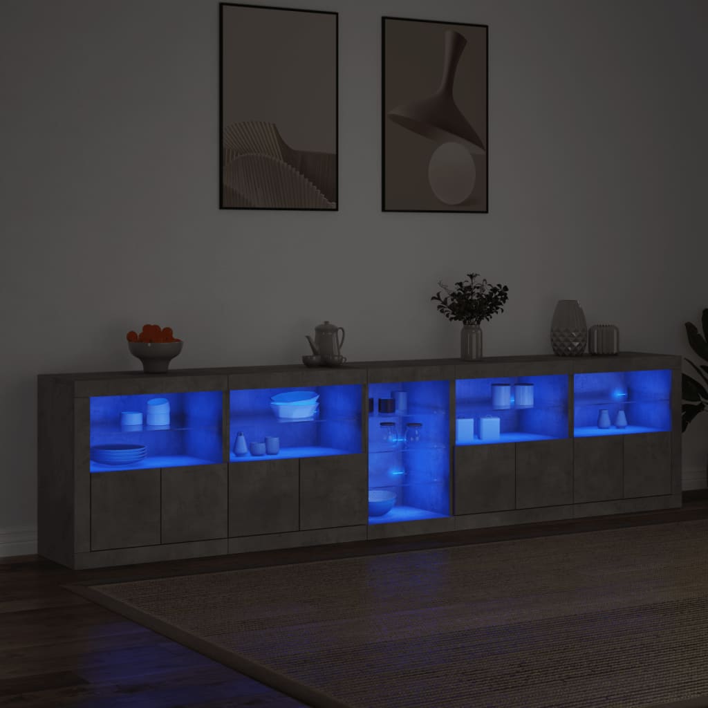 Buffet avec éclairage LED 283x37x67 cm