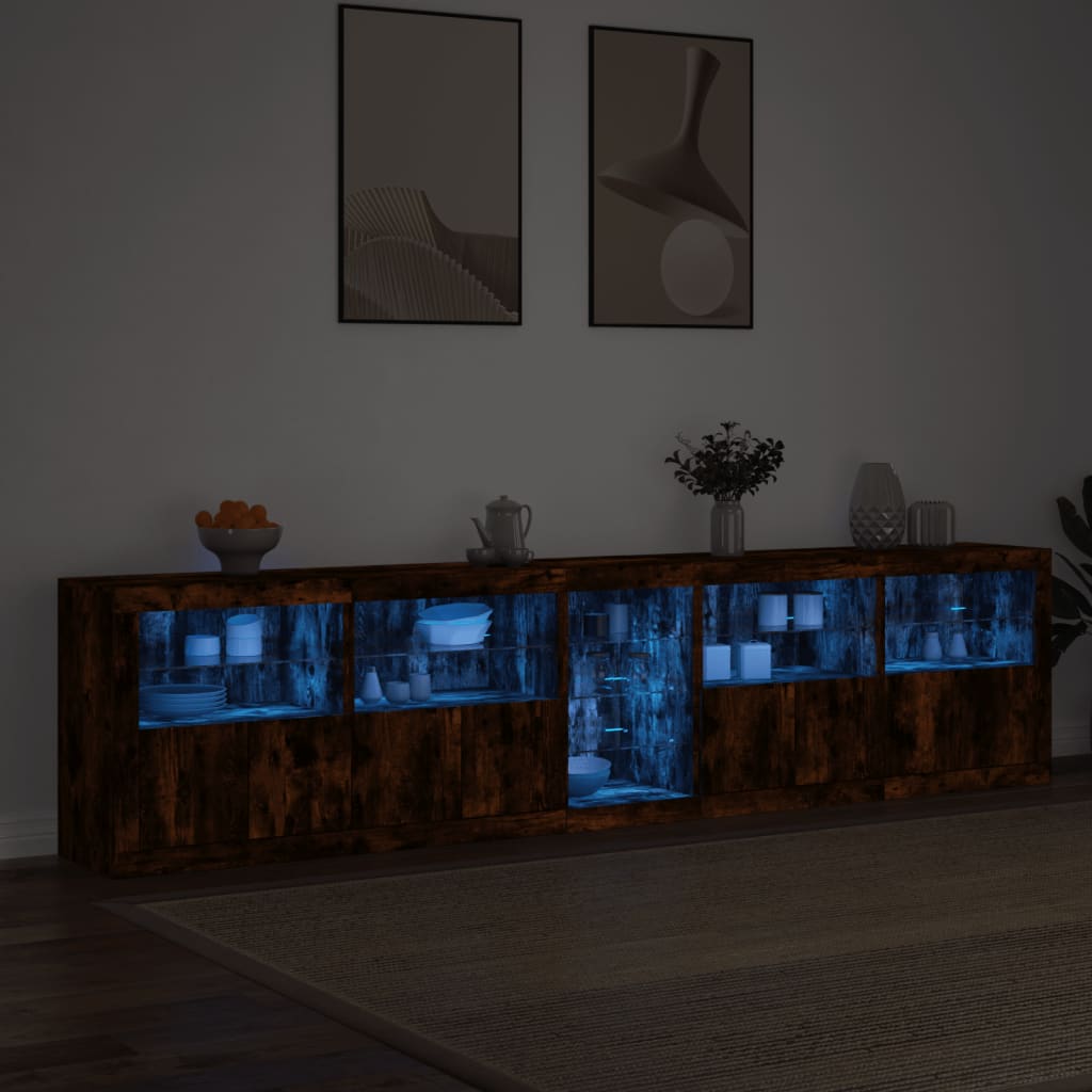 Dressoir met LED-verlichting 283x37x67 cm