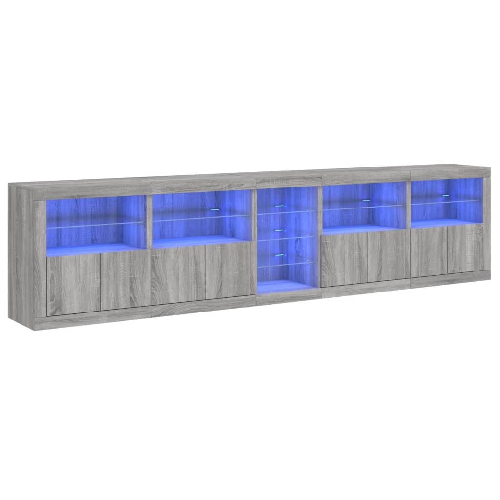 Dressoir met LED-verlichting 283x37x67 cm