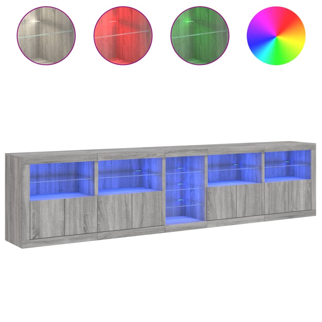 Buffet avec éclairage LED 283x37x67 cm