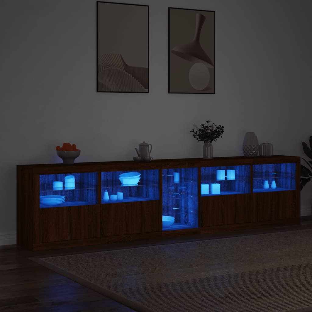 Buffet avec éclairage LED 283x37x67 cm