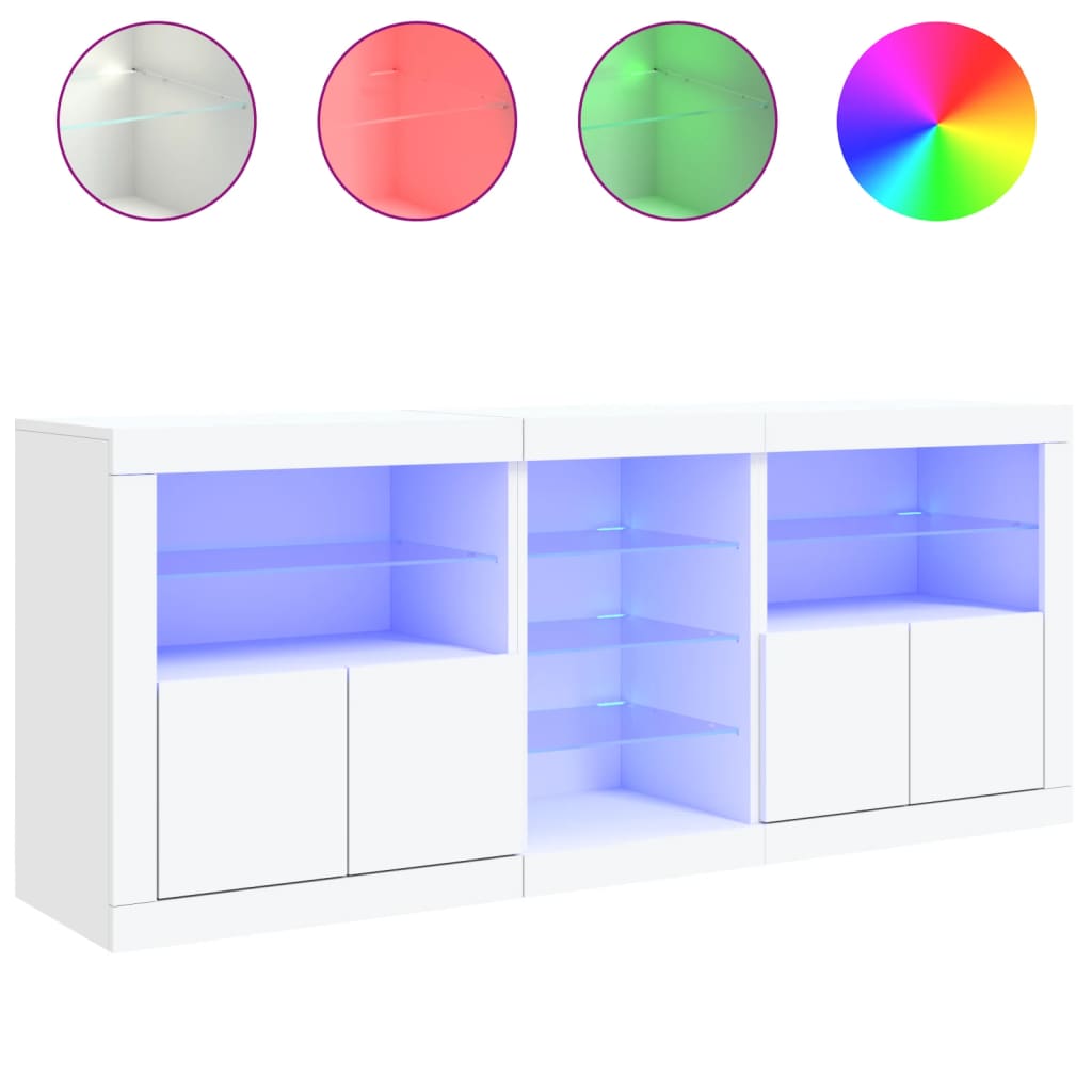 Dressoir met LED-verlichting 162x37x67 cm