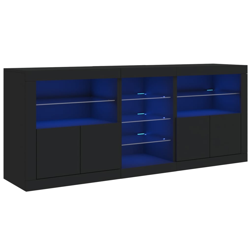 Dressoir met LED-verlichting 162x37x67 cm