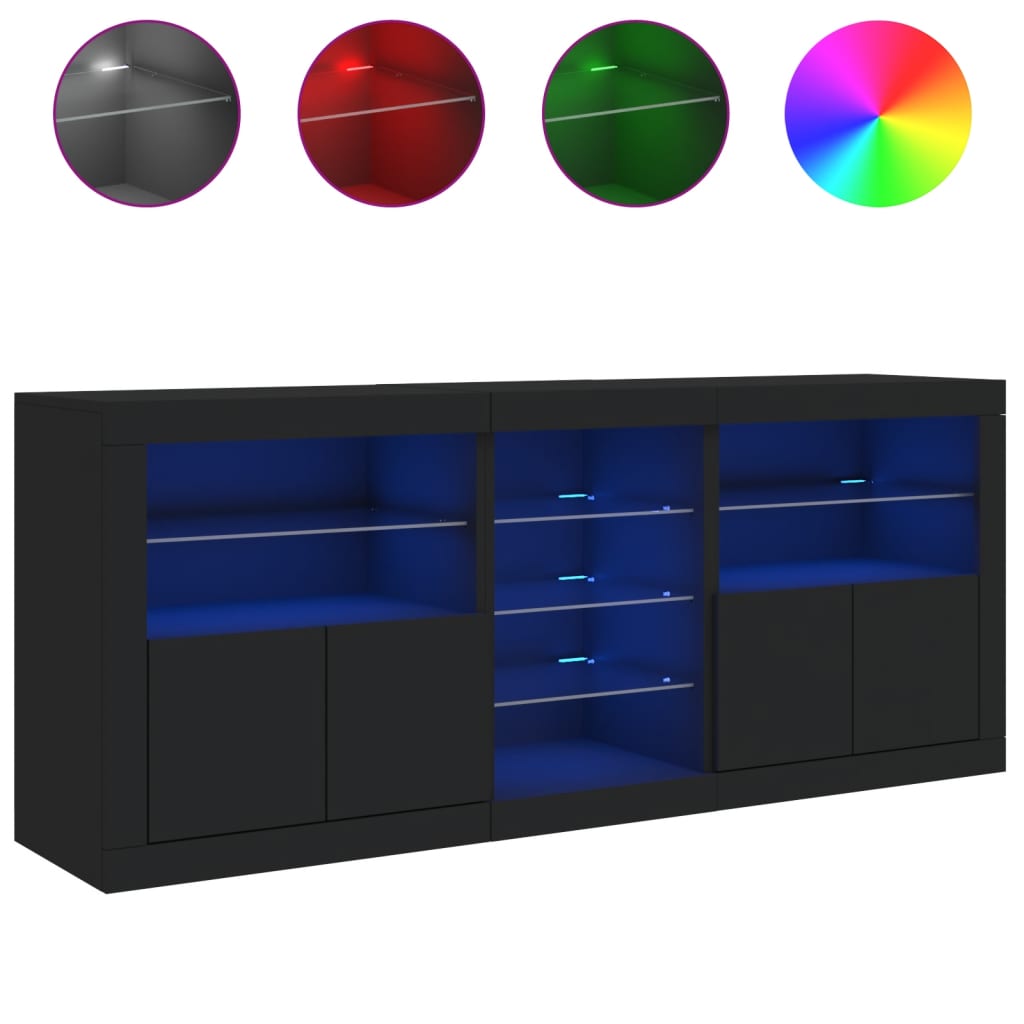 Dressoir met LED-verlichting 162x37x67 cm