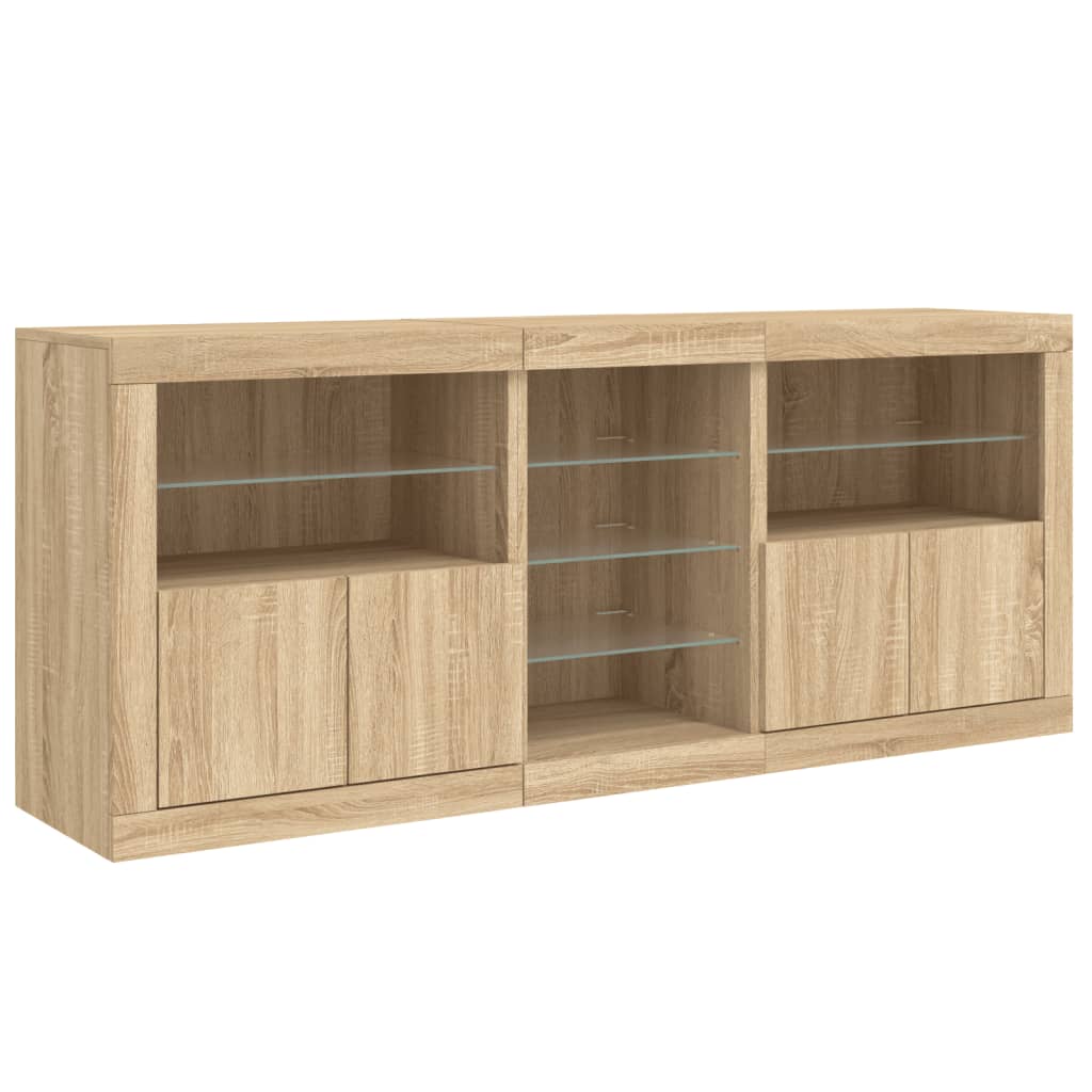 Dressoir met LED-verlichting 162x37x67 cm