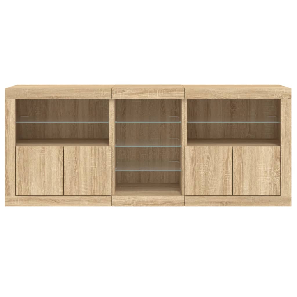 Dressoir met LED-verlichting 162x37x67 cm