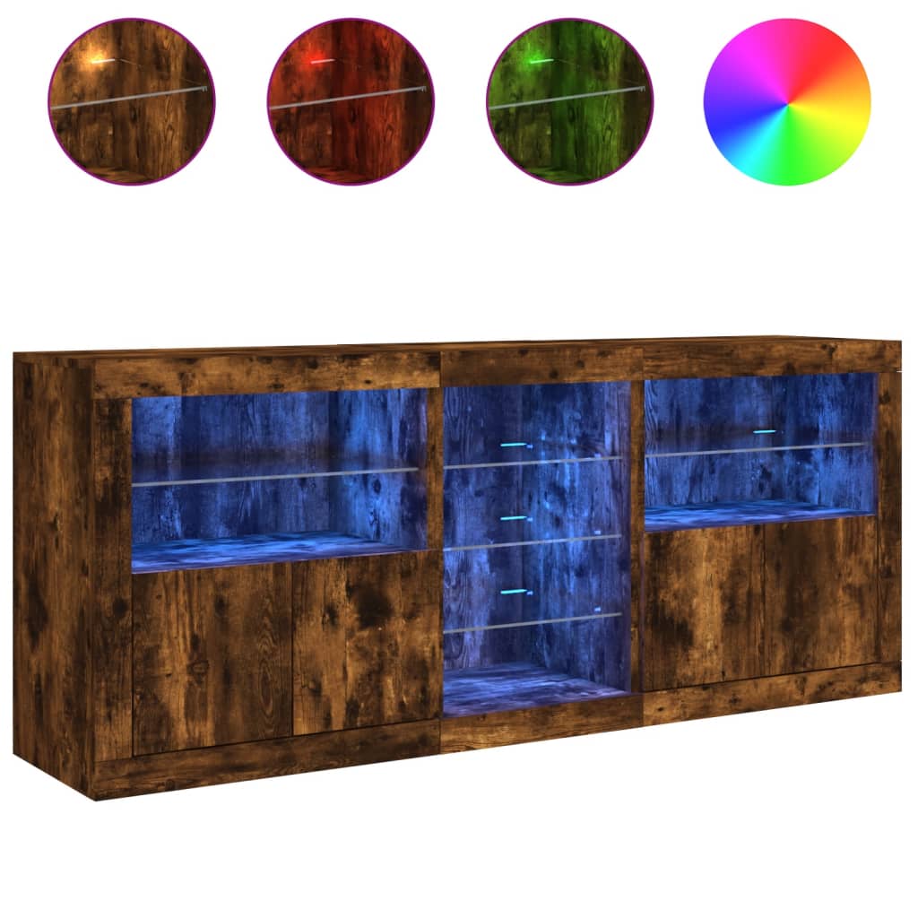 Dressoir met LED-verlichting 162x37x67 cm