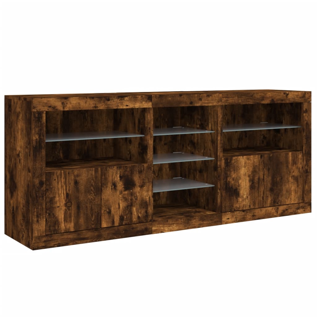 Dressoir met LED-verlichting 162x37x67 cm