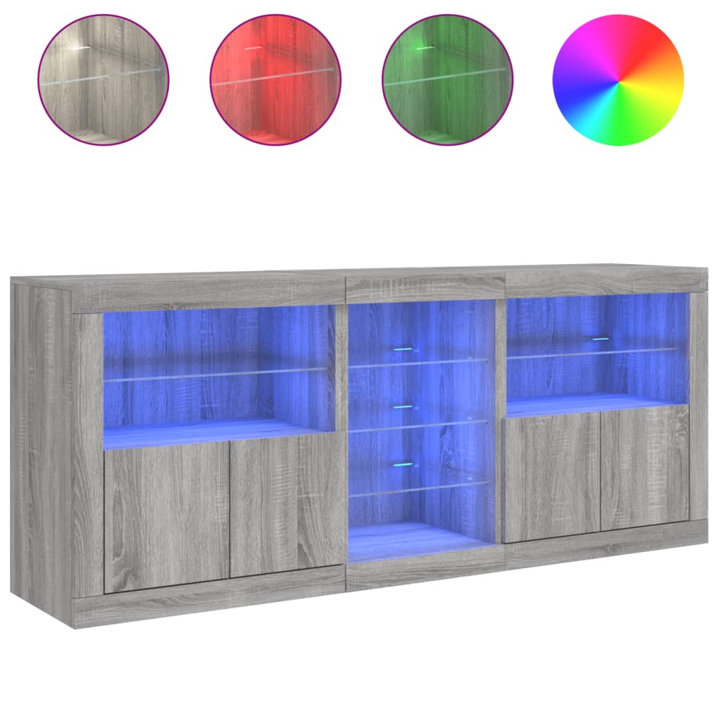 Dressoir met LED-verlichting 162x37x67 cm