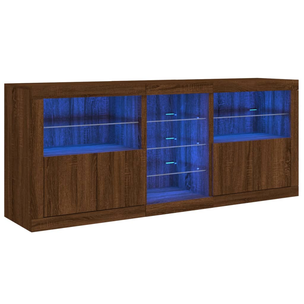 Dressoir met LED-verlichting 162x37x67 cm