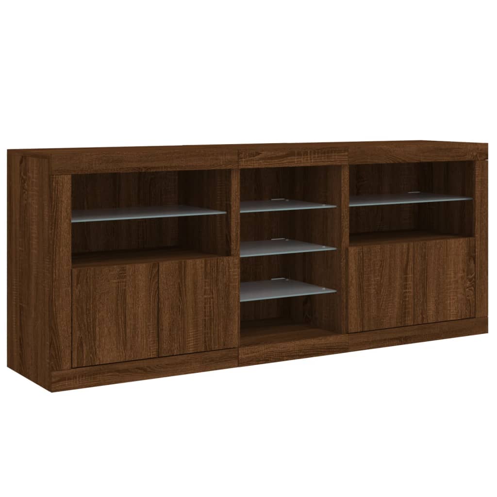 Dressoir met LED-verlichting 162x37x67 cm