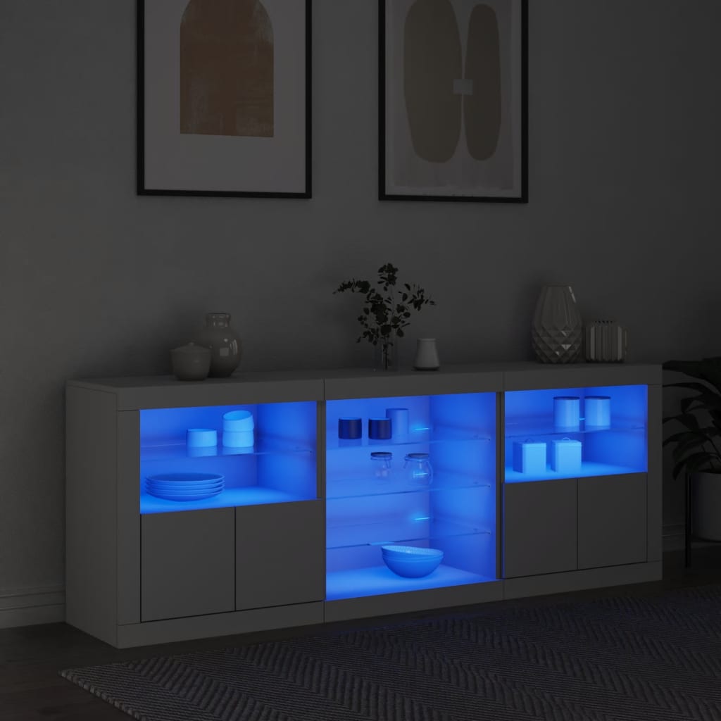 Buffet avec éclairage LED 181,5x37x67 cm